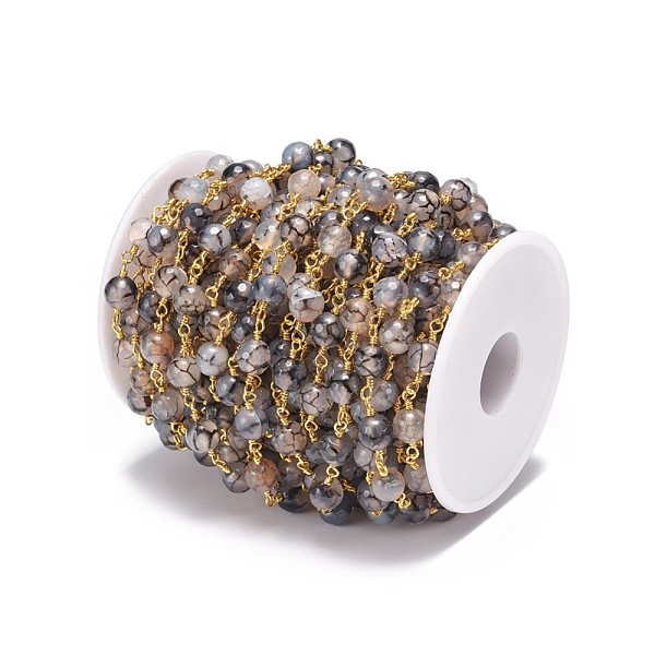 PandaHall Handmade Natural Agate Beaded Chains, Unwelded, with Brass Findings, with Spool, Faceted, Round, Golden, 6mm, about 32.8 Feet...
PandaHall Handmade Natural Agate Beaded Chains, Unwelded, with Brass Findings, with Spool, Faceted, Round, Golden, 6mm, about 32.8 Feet...