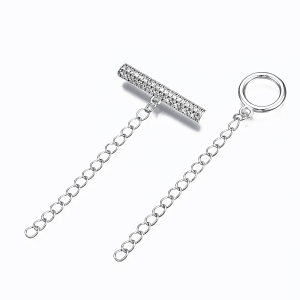 PandaHall Brass Micro Pave Clear Cubic Zirconia Toggle Clasps, Cadmium Free & Nickel Free & Lead Free, Ring, Real Platinum Plated, 68mm...
PandaHall Brass Micro Pave Clear Cubic Zirconia Toggle Clasps, Cadmium Free & Nickel Free & Lead Free, Ring, Real Platinum Plated, 68mm...