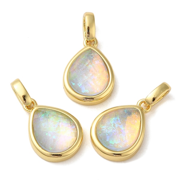 PandaHall Rack Plating Brass with Synthetic Opal Pendants, Teardrop, Champagne Yellow, 15.5x10.5x5mm, Hole: 5mm Brass Teardrop
PandaHall Rack Plating Brass with Synthetic Opal Pendants, Teardrop, Champagne Yellow, 15.5x10.5x5mm, Hole: 5mm Brass Teardrop