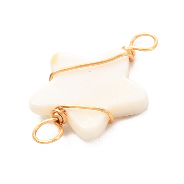 PandaHall Natural Freshwater Shell Beads Links Connectors, with Real 18K Gold Plated Eco-Friendly Copper Wire, Star, Creamy White...
PandaHall Natural Freshwater Shell Beads Links Connectors, with Real 18K Gold Plated Eco-Friendly Copper Wire, Star, Creamy White...
