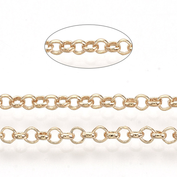 PandaHall Soldered Brass Coated Iron Rolo Chains, Belcher Chain, with Spool, Light Gold, 2.5x0.7mm, about 328.08 Feet(100m)/roll Iron
PandaHall Soldered Brass Coated Iron Rolo Chains, Belcher Chain, with Spool, Light Gold, 2.5x0.7mm, about 328.08 Feet(100m)/roll Iron