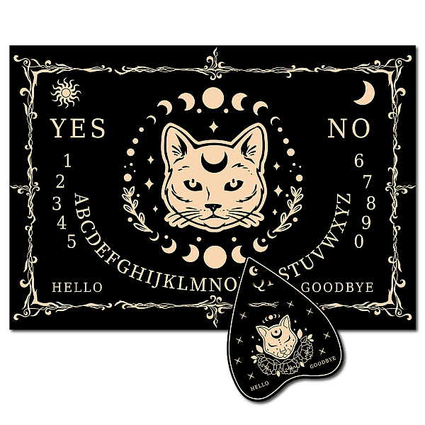 PandaHall CREATCABIN Black Cat Wood Spirit Talking Board Pendulum Dowsing Divination Board Rectangle Wooden Metaphysical Message Board with...
PandaHall CREATCABIN Black Cat Wood Spirit Talking Board Pendulum Dowsing Divination Board Rectangle Wooden Metaphysical Message Board with...