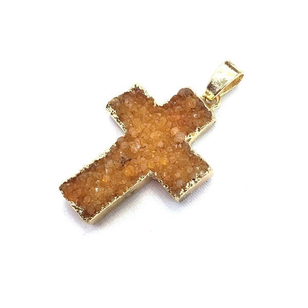 PandaHall Natural Druzy Agate Pendants, Dyed, Religion Cross Charms with Golden Tone Metal Findings, Orange, 31x23mm Druzy Agate Cross...
PandaHall Natural Druzy Agate Pendants, Dyed, Religion Cross Charms with Golden Tone Metal Findings, Orange, 31x23mm Druzy Agate Cross...