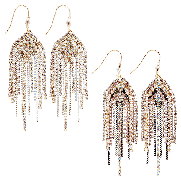 PandaHall ANATTASOUL 2 Pairs 2 Colors Natural Pearl Beaded & Rhinestone Chains Tassel Earrings, Golden Brass Long Dangle Earrings, Mixed..., Multicolor
PandaHall ANATTASOUL 2 Pairs 2 Colors Natural Pearl Beaded & Rhinestone Chains Tassel Earrings, Golden Brass Long Dangle Earrings, Mixed..., Multicolor