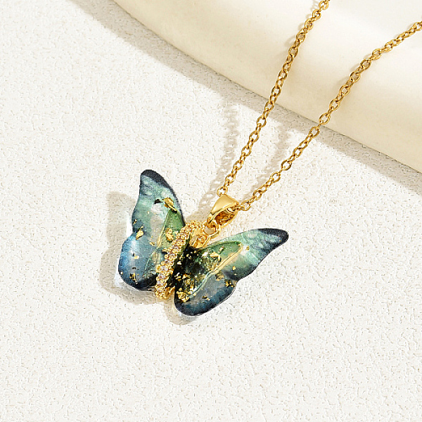 PandaHall Plastic Butterfly Pendant Necklace with Golden Stainless Steel Chains, Teal, 13.78 inch(35cm) Plastic Butterfly Cyan
PandaHall Plastic Butterfly Pendant Necklace with Golden Stainless Steel Chains, Teal, 13.78 inch(35cm) Plastic Butterfly Cyan