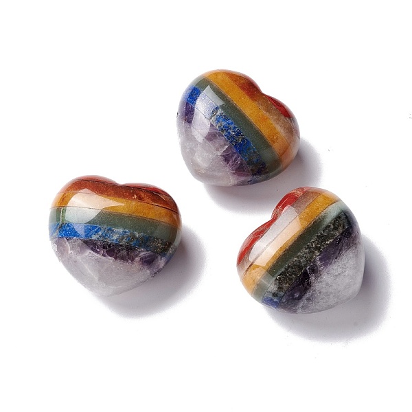 PandaHall Chakra Gemstone Heart Love Stone, Pocket Palm Stone for Reiki Balancing, Colorful, 40x44.5x25mm Mixed Stone Heart
PandaHall Chakra Gemstone Heart Love Stone, Pocket Palm Stone for Reiki Balancing, Colorful, 40x44.5x25mm Mixed Stone Heart