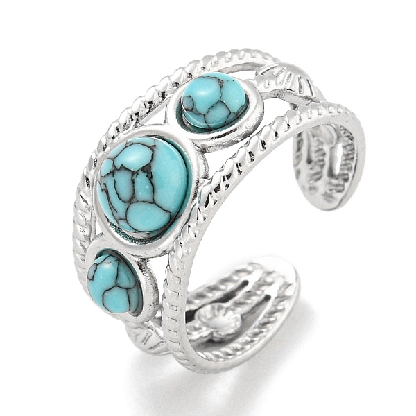 PandaHall 304 Stainless Steel Synthetic Turquoise Cuff Rings, Round Open Rings for Women Men, Stainless Steel Color, 10mm, Inner Diameter...
PandaHall 304 Stainless Steel Synthetic Turquoise Cuff Rings, Round Open Rings for Women Men, Stainless Steel Color, 10mm, Inner Diameter...