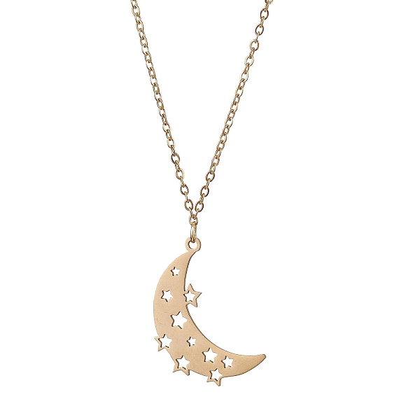 PandaHall Hollow Moon & Star 304 Stainless Steel Pendant Necklaces, Cable Chains Necklaces for Women, Golden, 17.99 inch(45.7cm) 304...
PandaHall Hollow Moon & Star 304 Stainless Steel Pendant Necklaces, Cable Chains Necklaces for Women, Golden, 17.99 inch(45.7cm) 304...