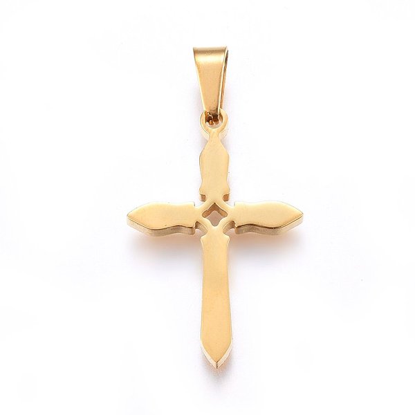 PandaHall 304 Stainless Steel Pendants, Cut-Out, with Hollow, Cross, Golden, 29x19x2.2mm, Hole: 8x4mm 304 Stainless Steel Cross
PandaHall 304 Stainless Steel Pendants, Cut-Out, with Hollow, Cross, Golden, 29x19x2.2mm, Hole: 8x4mm 304 Stainless Steel Cross