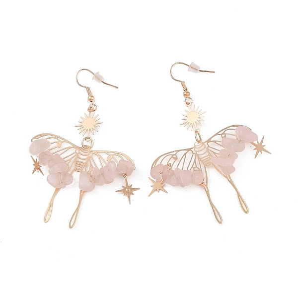 PandaHall Natural Rose Quartz Gemstone Chips Dangle Earrings, Bohemian Hollow Butterfly Brass Jewelry for Women, 75x46mm Rose Quartz...
PandaHall Natural Rose Quartz Gemstone Chips Dangle Earrings, Bohemian Hollow Butterfly Brass Jewelry for Women, 75x46mm Rose Quartz...