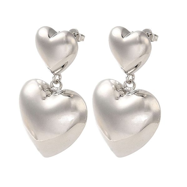 PandaHall Brass Stud Earrings, Cadmium Free & Lead Free, Heart, Platinum, 40.5x25mm Brass Heart
PandaHall Brass Stud Earrings, Cadmium Free & Lead Free, Heart, Platinum, 40.5x25mm Brass Heart