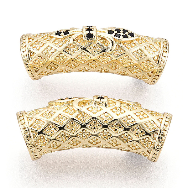PandaHall Brass Micro Pave Cubic Zirconia Tube Beads, Large Hole Beads, Black, Golden, 28x9x9.5mm, Hole: 6mm Brass+Cubic Zirconia Tube Black
PandaHall Brass Micro Pave Cubic Zirconia Tube Beads, Large Hole Beads, Black, Golden, 28x9x9.5mm, Hole: 6mm Brass+Cubic Zirconia Tube Black