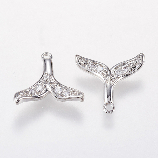 PandaHall Brass Micro Pave Cubic Zirconia Charms, Whale Tail Shape Pendants, Platinum, 13x14x2mm, Hole: 0.5mm Brass+Cubic Zirconia Fish
PandaHall Brass Micro Pave Cubic Zirconia Charms, Whale Tail Shape Pendants, Platinum, 13x14x2mm, Hole: 0.5mm Brass+Cubic Zirconia Fish