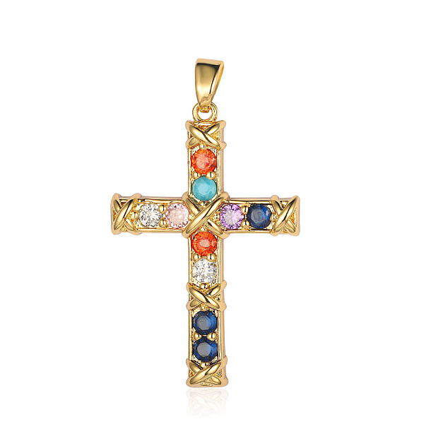 PandaHall Brass Micro Pave Colorful Cubic Zirconia Pendants, Cross Charms, Real 18K Gold Plated, 32x21x3.8mm Brass+Cubic Zirconia Cross
PandaHall Brass Micro Pave Colorful Cubic Zirconia Pendants, Cross Charms, Real 18K Gold Plated, 32x21x3.8mm Brass+Cubic Zirconia Cross