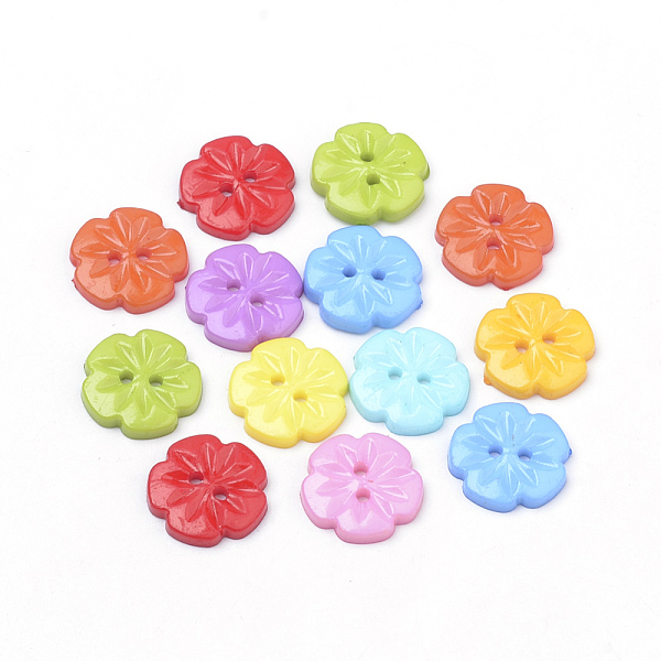 PandaHall 2-Hole Acrylic Buttons, Flower, Mixed Color, 15x2.5mm, Hole: 1.5mm Acrylic Flower Multicolor
PandaHall 2-Hole Acrylic Buttons, Flower, Mixed Color, 15x2.5mm, Hole: 1.5mm Acrylic Flower Multicolor
