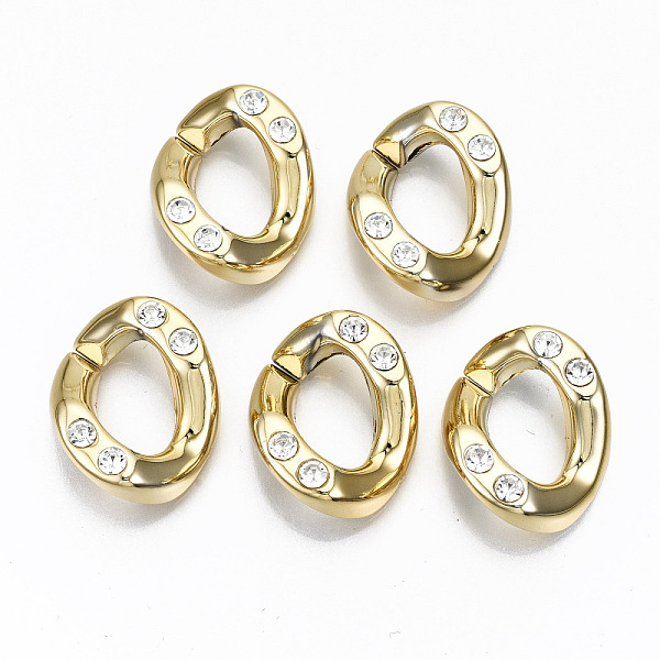PandaHall CCB Plastic Linkings Rings, Quick Link Connectors, with Crystal Rhinestone, For Jewelry Cross Chains Making, Twist, Golden..., Clear
PandaHall CCB Plastic Linkings Rings, Quick Link Connectors, with Crystal Rhinestone, For Jewelry Cross Chains Making, Twist, Golden..., Clear