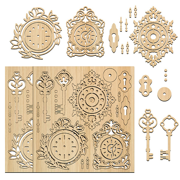PandaHall Wood Shaving Boards, Wood Craft Supplies, Clock, 15.2x14.5x0.2cm, 2pcs/set Wood Clock
PandaHall Wood Shaving Boards, Wood Craft Supplies, Clock, 15.2x14.5x0.2cm, 2pcs/set Wood Clock