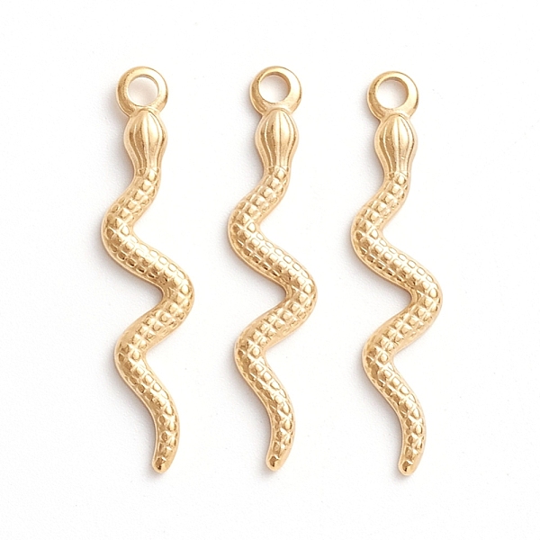 PandaHall Ion Plating(IP) 304 Stainless Steel Pendants, Snake, Golden, 28x6.5x1.5mm, Hole: 2mm 304 Stainless Steel Snake
PandaHall Ion Plating(IP) 304 Stainless Steel Pendants, Snake, Golden, 28x6.5x1.5mm, Hole: 2mm 304 Stainless Steel Snake
