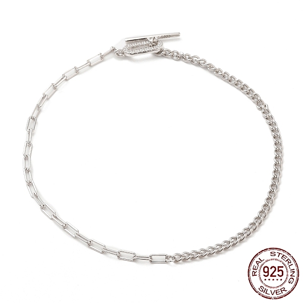PandaHall Rhodium Plated 925 Sterling Silver Curb Chain & Paperclip Chain Anklets, with Cubic Zirconia Toggle Clasp, Women's Jewelry for...
PandaHall Rhodium Plated 925 Sterling Silver Curb Chain & Paperclip Chain Anklets, with Cubic Zirconia Toggle Clasp, Women's Jewelry for...