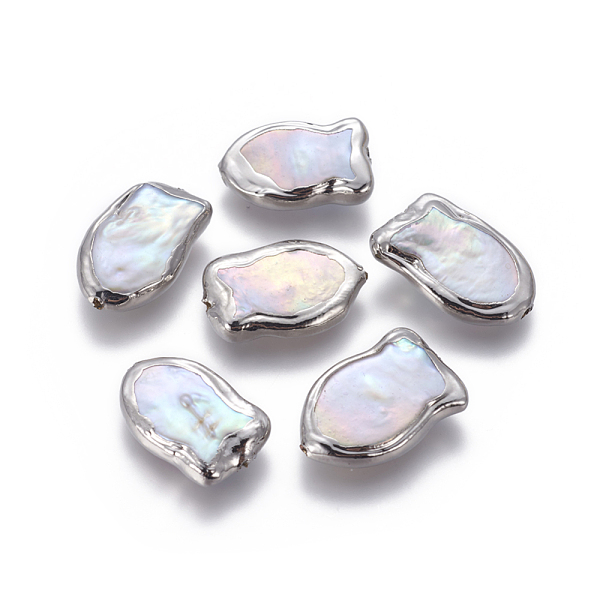 PandaHall Natural Cultured Freshwater Pearl Beads, with Brass Findings, Fish, Platinum, 19~22.5x12~14.5x4~7mm, Hole: 0.7mm Pearl Fish
PandaHall Natural Cultured Freshwater Pearl Beads, with Brass Findings, Fish, Platinum, 19~22.5x12~14.5x4~7mm, Hole: 0.7mm Pearl Fish
