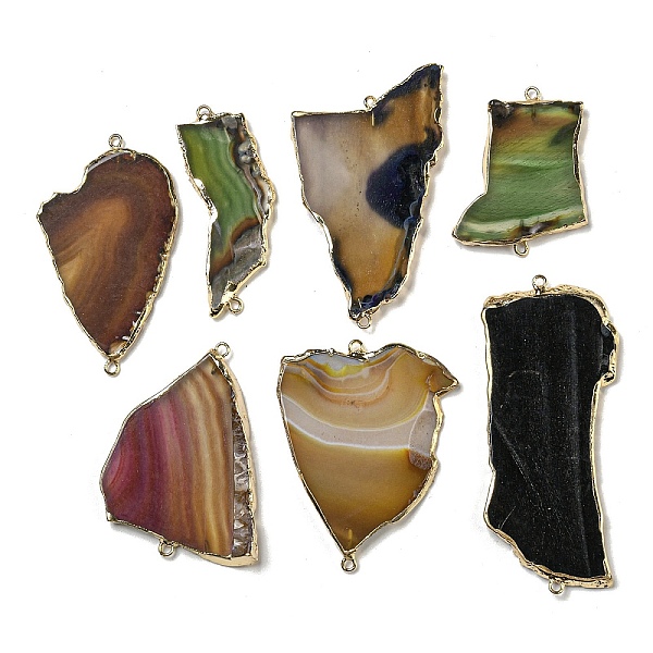 PandaHall Dyed Natural Agate Connector Charms, Nuggets Links with Brass Edge, Light Gold, 39.5~72x19.5~41x3~6mm, Hole: 1.6~2mm Natural Agate...
PandaHall Dyed Natural Agate Connector Charms, Nuggets Links with Brass Edge, Light Gold, 39.5~72x19.5~41x3~6mm, Hole: 1.6~2mm Natural Agate...