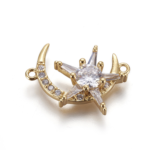 PandaHall Brass Micro Pave Cubic Zirconia Links, Long-Lasting Plated, Lead Free & Cadmium Free & Nickel Free, Moon & Star, Clear, Real 18K...
PandaHall Brass Micro Pave Cubic Zirconia Links, Long-Lasting Plated, Lead Free & Cadmium Free & Nickel Free, Moon & Star, Clear, Real 18K...