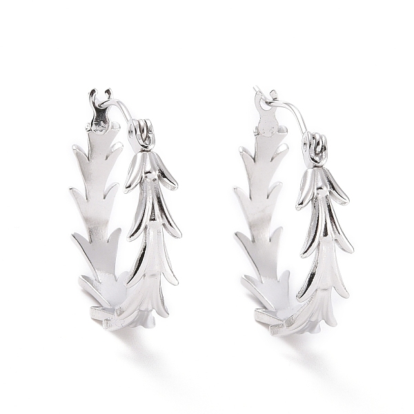 PandaHall 304 Stainless Steel Hoop Earrings for Women, Leaf Ring, Stainless Steel Color, 21.5x20x5mm, Pin: 0.8mm 304 Stainless Steel Ring
PandaHall 304 Stainless Steel Hoop Earrings for Women, Leaf Ring, Stainless Steel Color, 21.5x20x5mm, Pin: 0.8mm 304 Stainless Steel Ring