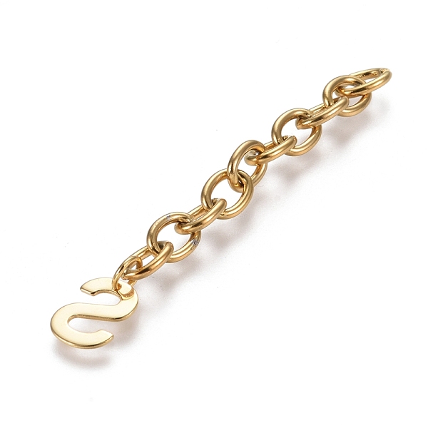 PandaHall 304 Stainless Steel Chain Extender, with Cable Chain and Letter Charms, Golden, Letter.S, 67.5mm, Link: 8x6x1.3mm, Letter S...
PandaHall 304 Stainless Steel Chain Extender, with Cable Chain and Letter Charms, Golden, Letter.S, 67.5mm, Link: 8x6x1.3mm, Letter S...