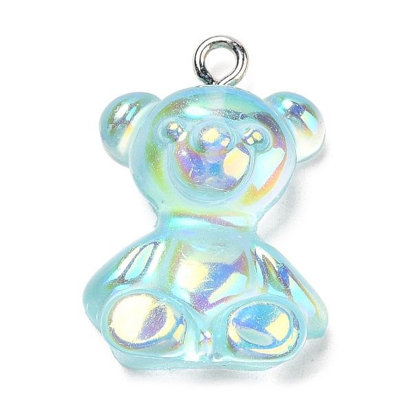 PandaHall Transparent Resin Pendants, Iridescent Bear Charms with Platinum Plated Iron Loops, Light Cyan, 24.5~25.5x17~18x8~8.5mm, Hole...
PandaHall Transparent Resin Pendants, Iridescent Bear Charms with Platinum Plated Iron Loops, Light Cyan, 24.5~25.5x17~18x8~8.5mm, Hole...