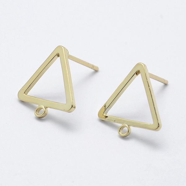 PandaHall Brass Stud Earring Findings, with Loop, Long-Lasting Plated, Real 18K Gold Plated, Nickel Free, Triangle, 12.5x12x1mm, Hole: 1mm...
PandaHall Brass Stud Earring Findings, with Loop, Long-Lasting Plated, Real 18K Gold Plated, Nickel Free, Triangle, 12.5x12x1mm, Hole: 1mm...