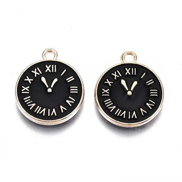 PandaHall Light Gold Plated Alloy Double Side Enamel Pendants, Cadmium Free & Lead Free, Flat Round with Clock & Roman Numerals, Black...
PandaHall Light Gold Plated Alloy Double Side Enamel Pendants, Cadmium Free & Lead Free, Flat Round with Clock & Roman Numerals, Black...