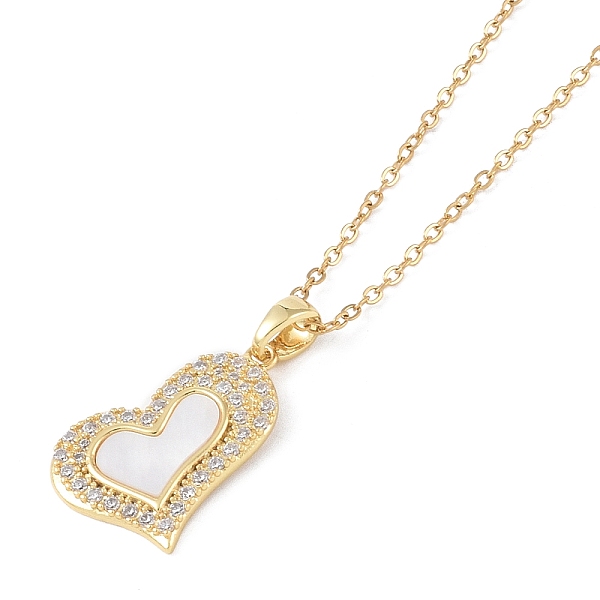 PandaHall 201 Stainless Steel Cable Chain Necklaces, Brass Micro Pave Cubic Zirconia Pendant Necklaces, with Shell Charms, Heart, Real 18K..., Clear
PandaHall 201 Stainless Steel Cable Chain Necklaces, Brass Micro Pave Cubic Zirconia Pendant Necklaces, with Shell Charms, Heart, Real 18K..., Clear