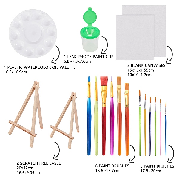 PandaHall DIY Painting Kit, with Wooden Sketchpad & Easel, Plastic Watercolor Oil Palette & Art Brushes Pens & Pen Cup, Nylon Art Supplies..., Multicolor
PandaHall DIY Painting Kit, with Wooden Sketchpad & Easel, Plastic Watercolor Oil Palette & Art Brushes Pens & Pen Cup, Nylon Art Supplies..., Multicolor