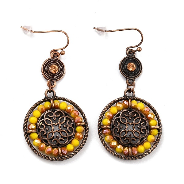 PandaHall Bohemia Vintage Flat Round Dangle Earrings, Spakling Rhinestone Drop Zinc Alloy Earrings for Women, Red Copper, Yellow, 53mm, Pin...
PandaHall Bohemia Vintage Flat Round Dangle Earrings, Spakling Rhinestone Drop Zinc Alloy Earrings for Women, Red Copper, Yellow, 53mm, Pin...