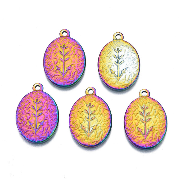 PandaHall Ion Plating(IP) 304 Stainless Steel Pendants, Cadmium Free & Nickel Free & Lead Free, Oval with Grass, Rainbow Color...
PandaHall Ion Plating(IP) 304 Stainless Steel Pendants, Cadmium Free & Nickel Free & Lead Free, Oval with Grass, Rainbow Color...