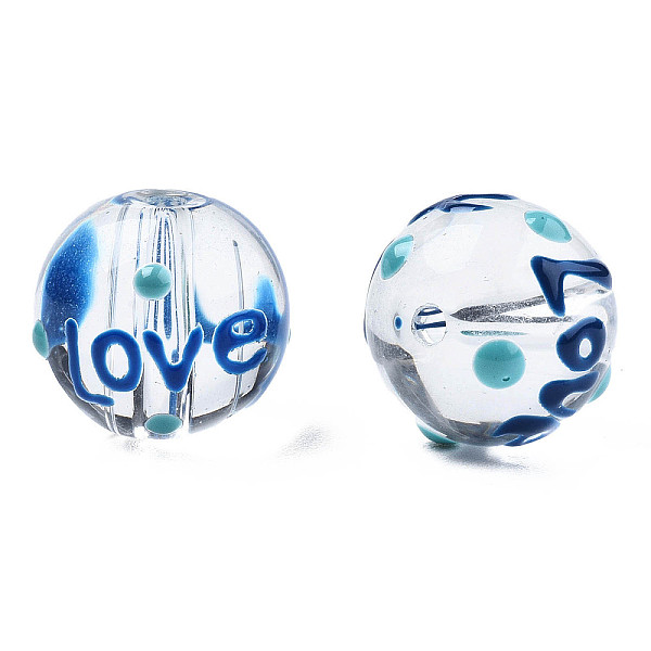 PandaHall Transparent Glass Beads, with Enamel Word Love Pattern, Round, Blue, 12x11mm, Hole: 1.6mm Glass Round Blue
PandaHall Transparent Glass Beads, with Enamel Word Love Pattern, Round, Blue, 12x11mm, Hole: 1.6mm Glass Round Blue