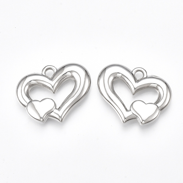 PandaHall CCB Plastic Pendants, Heart, Platinum, 26.5x33.5x6.5mm, Hole: 2.5mm, about 190pcs/500g Plastic Heart
PandaHall CCB Plastic Pendants, Heart, Platinum, 26.5x33.5x6.5mm, Hole: 2.5mm, about 190pcs/500g Plastic Heart