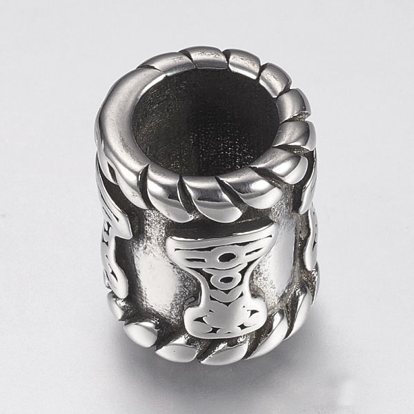 PandaHall 304 Stainless Steel Beads, Column, Antique Silver, 15x12.5mm, Hole: 8mm 304 Stainless Steel Column
PandaHall 304 Stainless Steel Beads, Column, Antique Silver, 15x12.5mm, Hole: 8mm 304 Stainless Steel Column