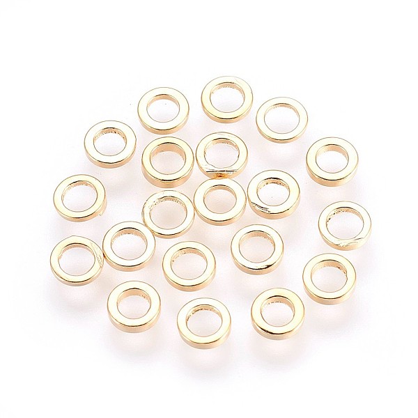PandaHall Brass Spacer Beads, Nickel Free, Real 18K Gold Plated, 5x1mm, Hole: 3mm Brass Donut
PandaHall Brass Spacer Beads, Nickel Free, Real 18K Gold Plated, 5x1mm, Hole: 3mm Brass Donut