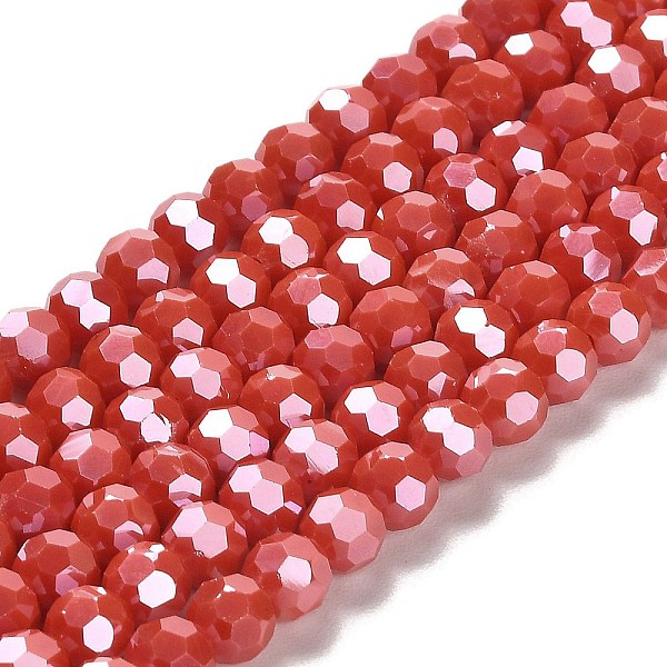 PandaHall Electroplate Opaque Glass Beads Strands, Faceted(32 Facets), Pearl Luster Plated, Round, FireBrick, 6mm, Hole: 1mm, about..., Red
PandaHall Electroplate Opaque Glass Beads Strands, Faceted(32 Facets), Pearl Luster Plated, Round, FireBrick, 6mm, Hole: 1mm, about..., Red