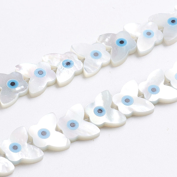 PandaHall Natural White Shell Mother of Pearl Shell Beads, Pearlized, Butterfly with Evil Eye, 10x12x2mm, Hole: 0.5mm White Shell Butterfly
PandaHall Natural White Shell Mother of Pearl Shell Beads, Pearlized, Butterfly with Evil Eye, 10x12x2mm, Hole: 0.5mm White Shell Butterfly
