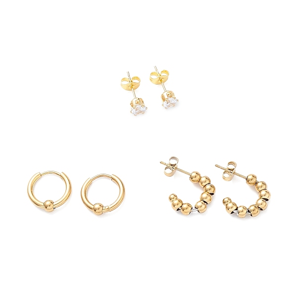 PandaHall 3 Pairs 3 Style Crystal Rhinestone Diamond Stud Earrings, Ion Plating(IP) 304 Stainless Steel Hoop Earrings for Women, Golden...
PandaHall 3 Pairs 3 Style Crystal Rhinestone Diamond Stud Earrings, Ion Plating(IP) 304 Stainless Steel Hoop Earrings for Women, Golden...