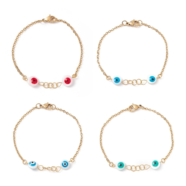 PandaHall Synthetic Shell Evil Eye Beaded Link Bracelet with Enamel, Gold Plated 304 Stainless Steel Jewelry for Women, Mixed Color, 7-1/2..., Multicolor
PandaHall Synthetic Shell Evil Eye Beaded Link Bracelet with Enamel, Gold Plated 304 Stainless Steel Jewelry for Women, Mixed Color, 7-1/2..., Multicolor