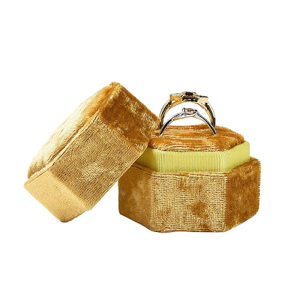 PandaHall Gorgecraft Velvet Ring Boxes, Hexagon, Gold, 4.3x4.9x4.3cm Velvet Hexagon Gold
PandaHall Gorgecraft Velvet Ring Boxes, Hexagon, Gold, 4.3x4.9x4.3cm Velvet Hexagon Gold