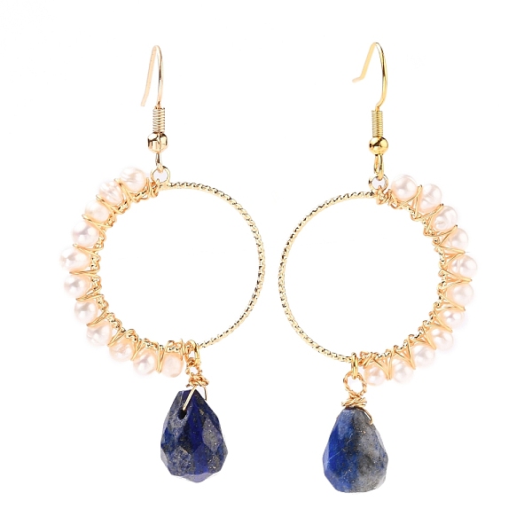 PandaHall Faceted Teardrop Natural Lapis Lazuli Dangle Earrings, with Natural Pearl Beads and Brass Earring Hooks, Golden, 62mm, Pin: 0.8mm...
PandaHall Faceted Teardrop Natural Lapis Lazuli Dangle Earrings, with Natural Pearl Beads and Brass Earring Hooks, Golden, 62mm, Pin: 0.8mm...