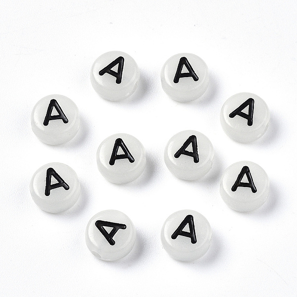 PandaHall Acrylic Beads, with Enamel and Luminous, Horizontal Hole, Flat Round with Black Letter, Glow in the Dark, Light Grey, Letter.A...
PandaHall Acrylic Beads, with Enamel and Luminous, Horizontal Hole, Flat Round with Black Letter, Glow in the Dark, Light Grey, Letter.A...