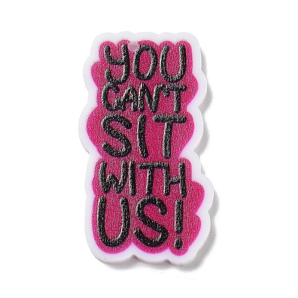 PandaHall Acrylic Pendants, Word YOU CAN'T SIT WITH US, Black, 33x19x2mm, Hole: 1.4mm Acrylic Black
PandaHall Acrylic Pendants, Word YOU CAN'T SIT WITH US, Black, 33x19x2mm, Hole: 1.4mm Acrylic Black
