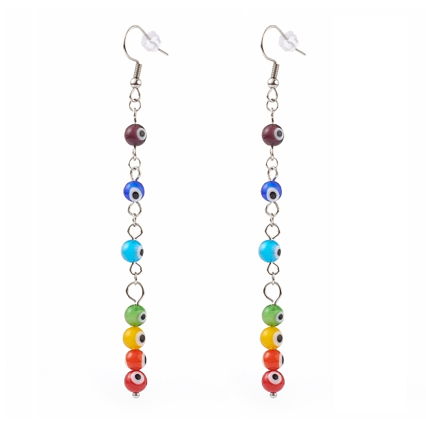 PandaHall Rainbow Round Evil Eye Lampwork Dangle Earrings, with 304 Stainless Steel Earring Hooks and Ear Nuts, Colorful, 97mm, Pin: 0.7mm...
PandaHall Rainbow Round Evil Eye Lampwork Dangle Earrings, with 304 Stainless Steel Earring Hooks and Ear Nuts, Colorful, 97mm, Pin: 0.7mm...