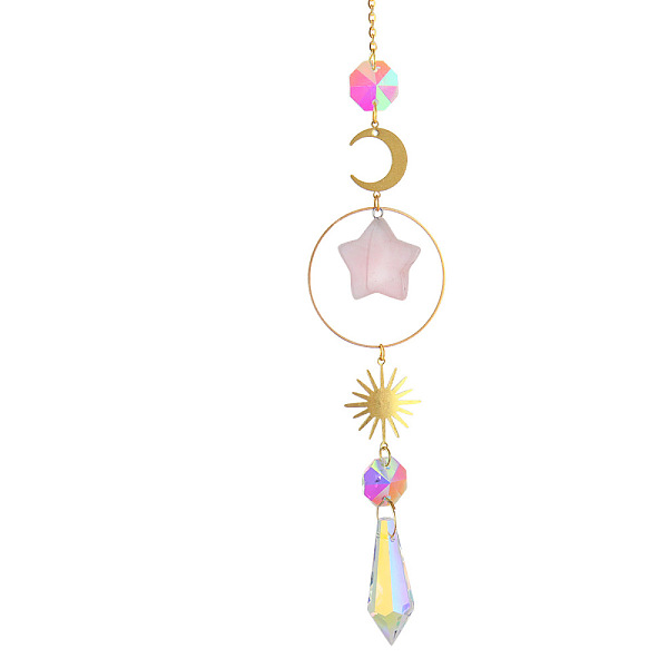 PandaHall Iron Big Pendant Decorations, Star Natural Rose Quartz Hanging Sun Catchers, with Brass Finding, for Garden, Wedding, Lighting...
PandaHall Iron Big Pendant Decorations, Star Natural Rose Quartz Hanging Sun Catchers, with Brass Finding, for Garden, Wedding, Lighting...