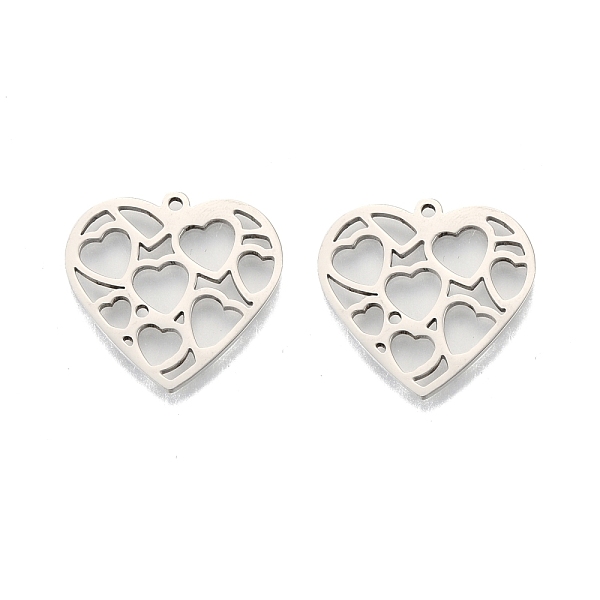 PandaHall 201 Stainless Steel Pendants, Hollow, Heart, Stainless Steel Color, 23.5x25x1.5mm, Hole: 1.4mm 201 Stainless Steel Heart
PandaHall 201 Stainless Steel Pendants, Hollow, Heart, Stainless Steel Color, 23.5x25x1.5mm, Hole: 1.4mm 201 Stainless Steel Heart